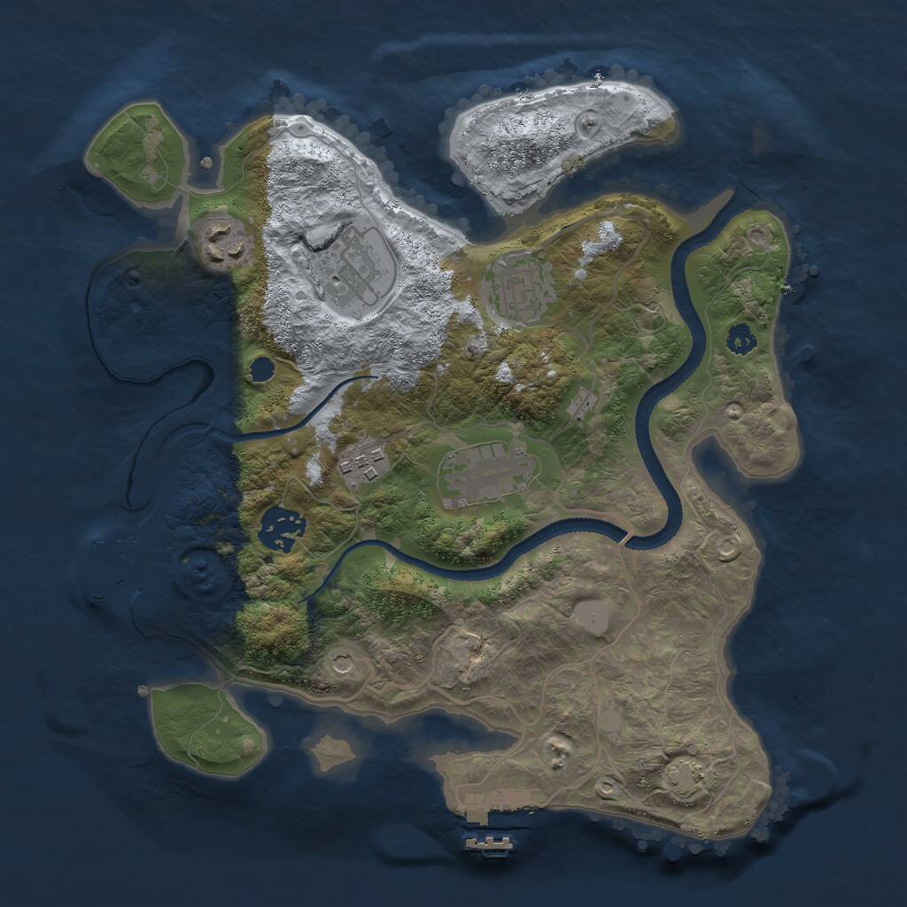 Rust Map: Procedural Map, Size: 3000, Seed: 1306422009, 11 Monuments