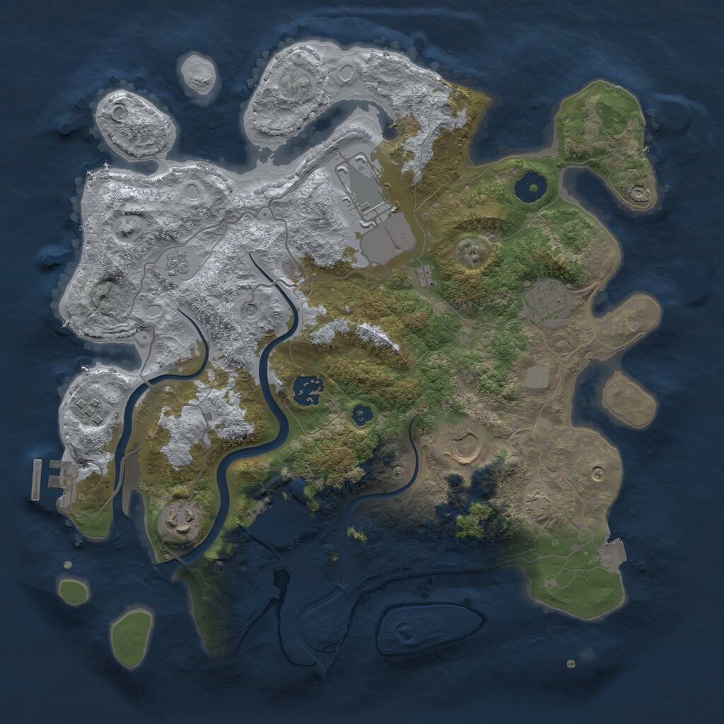 Rust Map: Procedural Map, Size: 3500, Seed: 4543, 12 Monuments