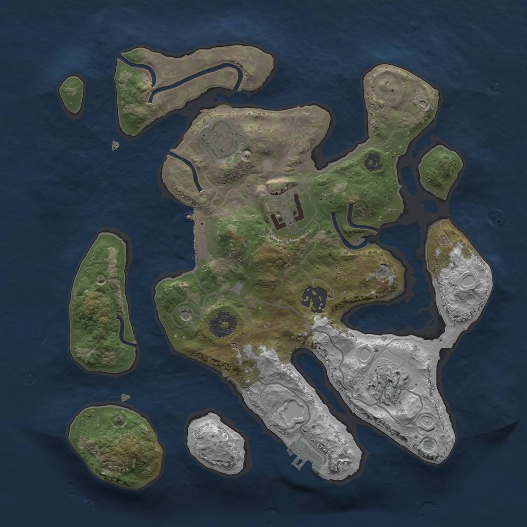 Rust Map: Procedural Map, Size: 3000, Seed: 389522, 12 Monuments
