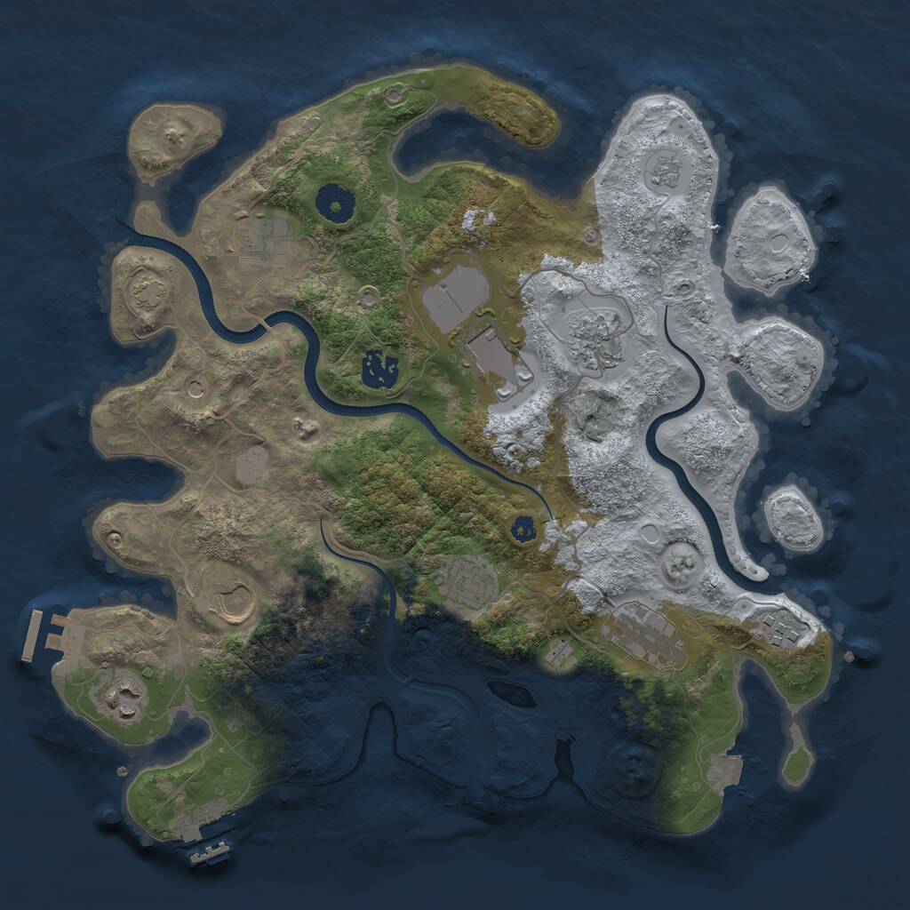 Rust Map: Procedural Map, Size: 3500, Seed: 138723, 15 Monuments