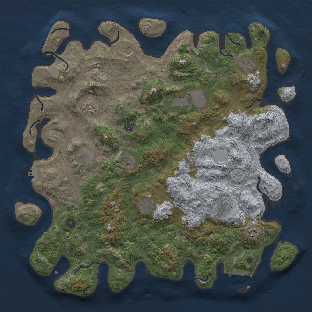 Rust Map: Procedural Map, Size: 4600, Seed: 22707, 18 Monuments