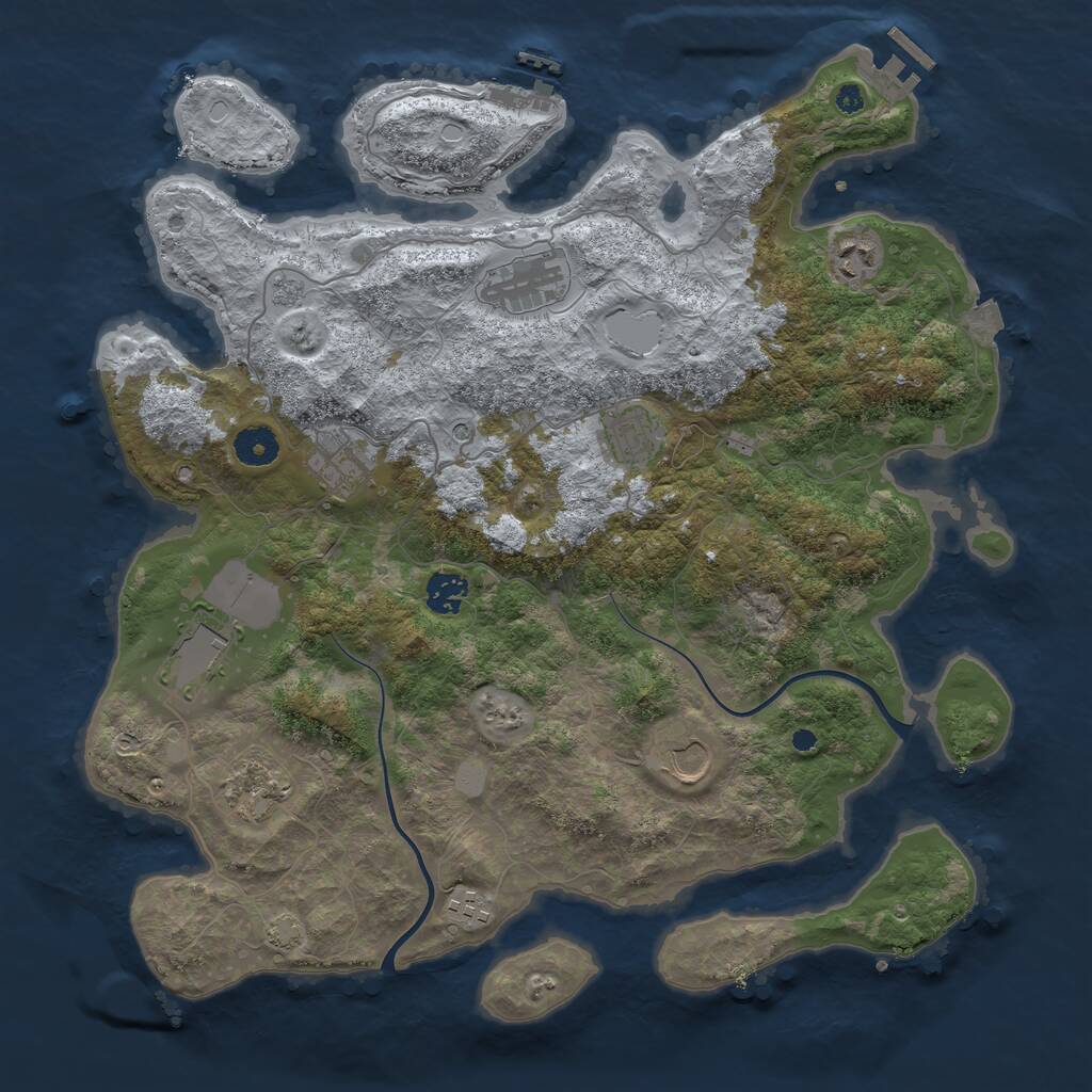 Rust Map: Procedural Map, Size: 3900, Seed: 126082988, 15 Monuments