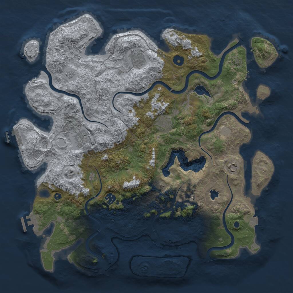 Rust Map: Procedural Map, Size: 4100, Seed: 118710390, 12 Monuments