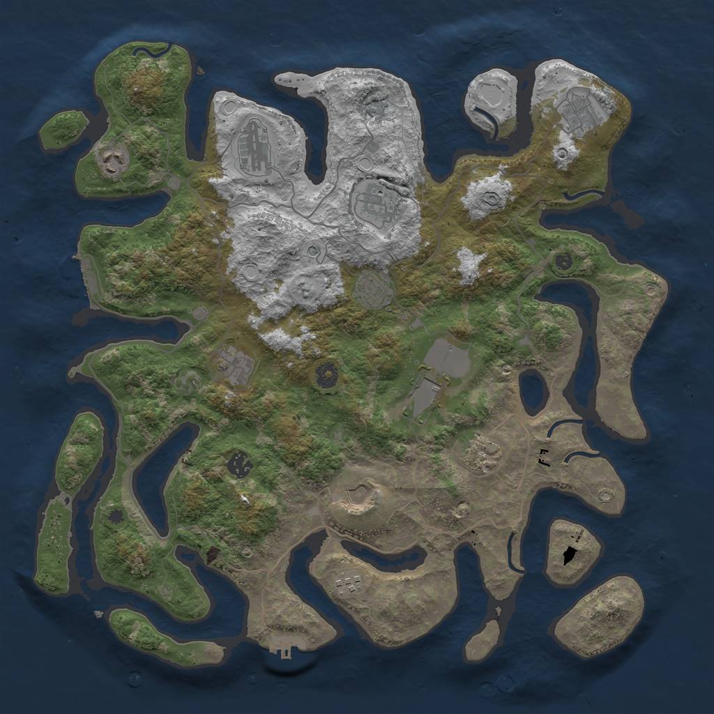 Rust Map: Procedural Map, Size: 4300, Seed: 617911427, 19 Monuments
