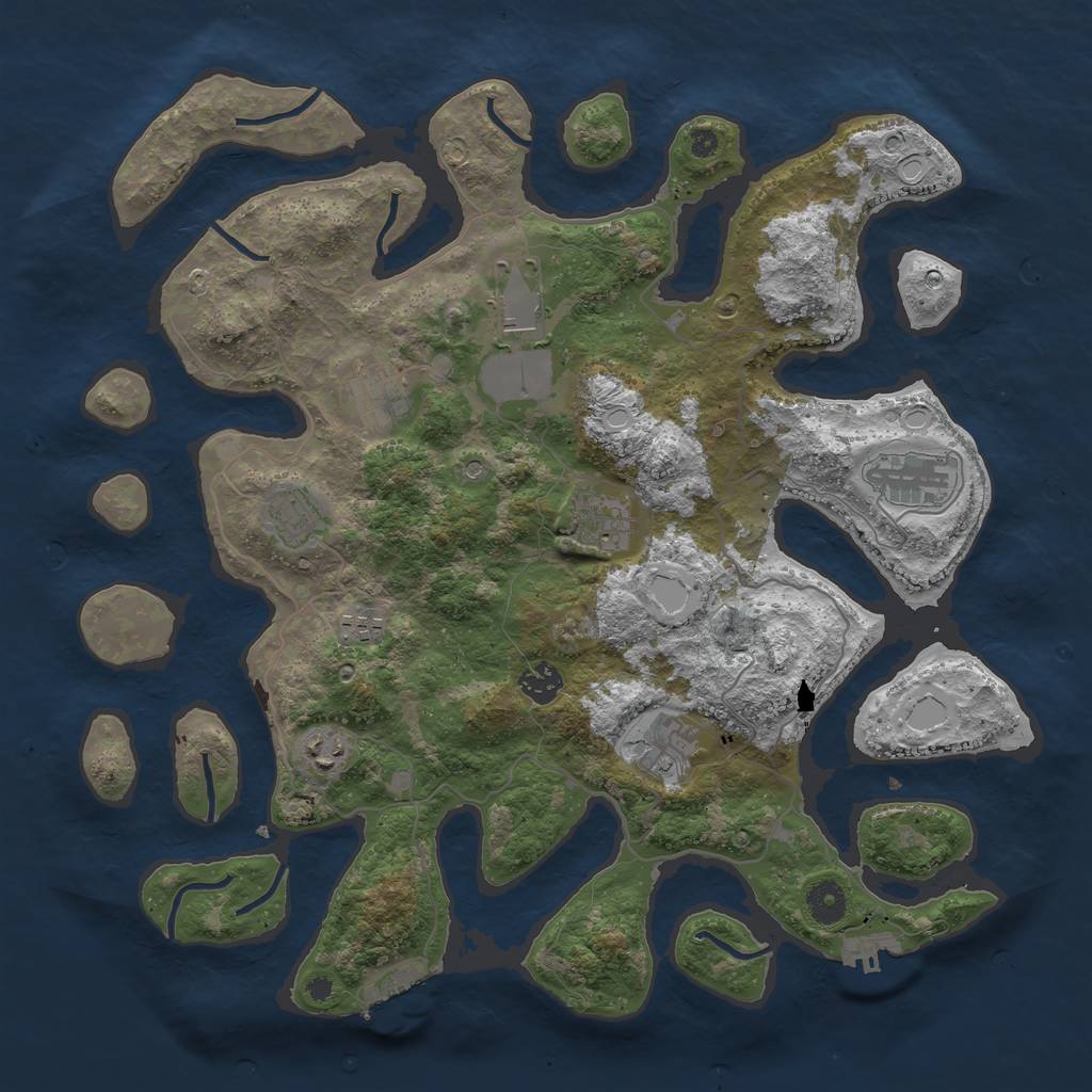 Rust Map: Procedural Map, Size: 4000, Seed: 771122, 17 Monuments