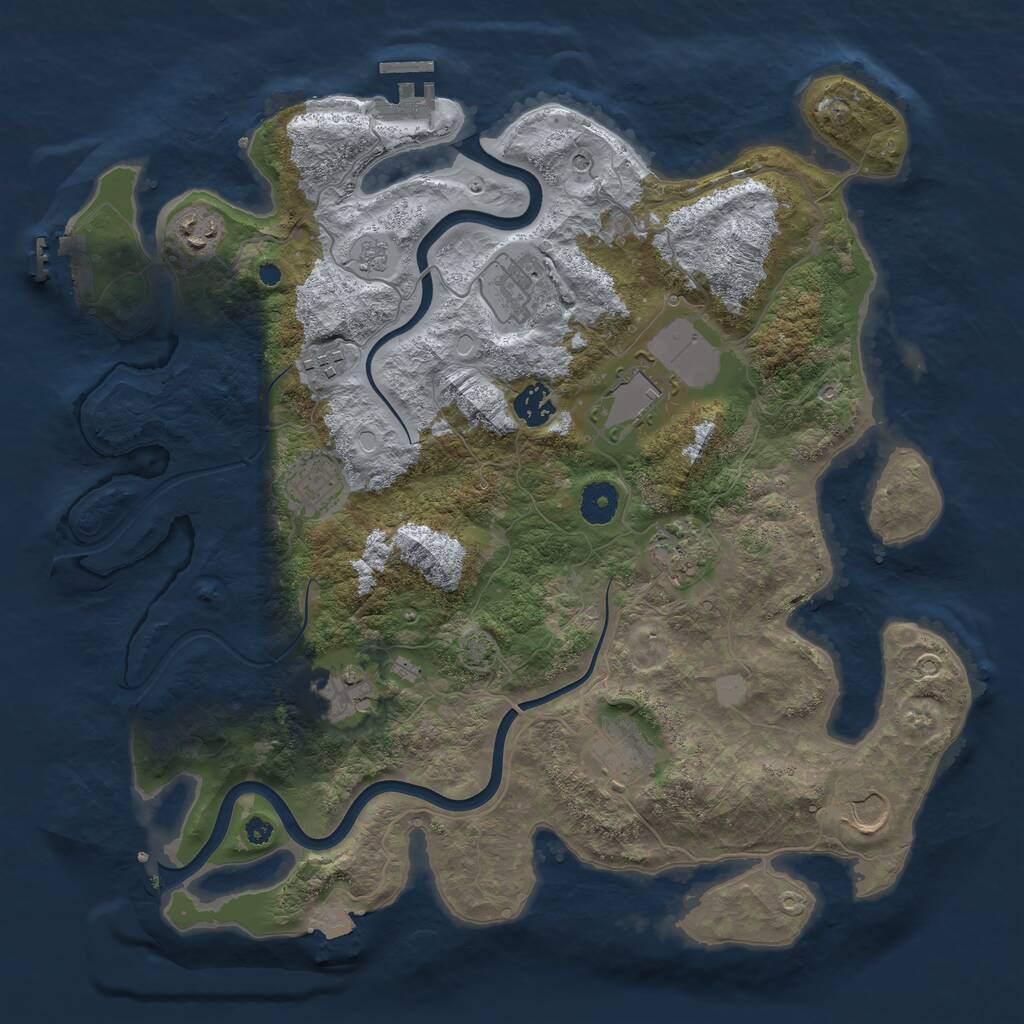 Rust Map: Procedural Map, Size: 3800, Seed: 28082021, 16 Monuments