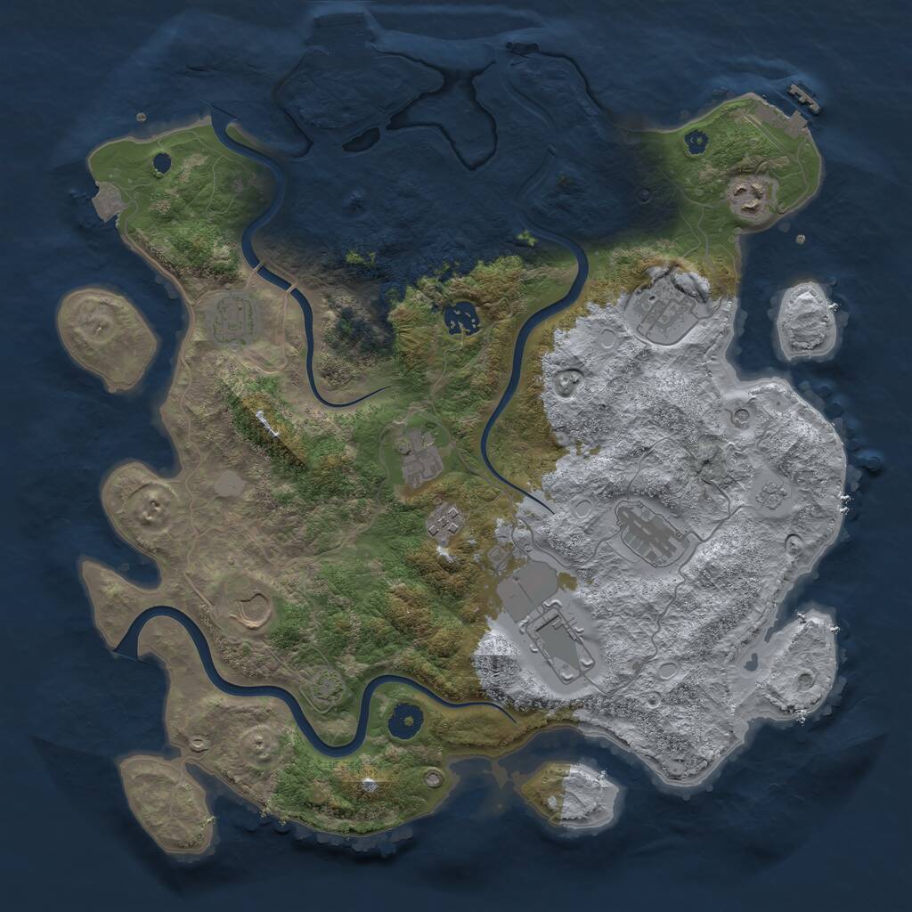 Rust Map: Procedural Map, Size: 3900, Seed: 49162317, 15 Monuments