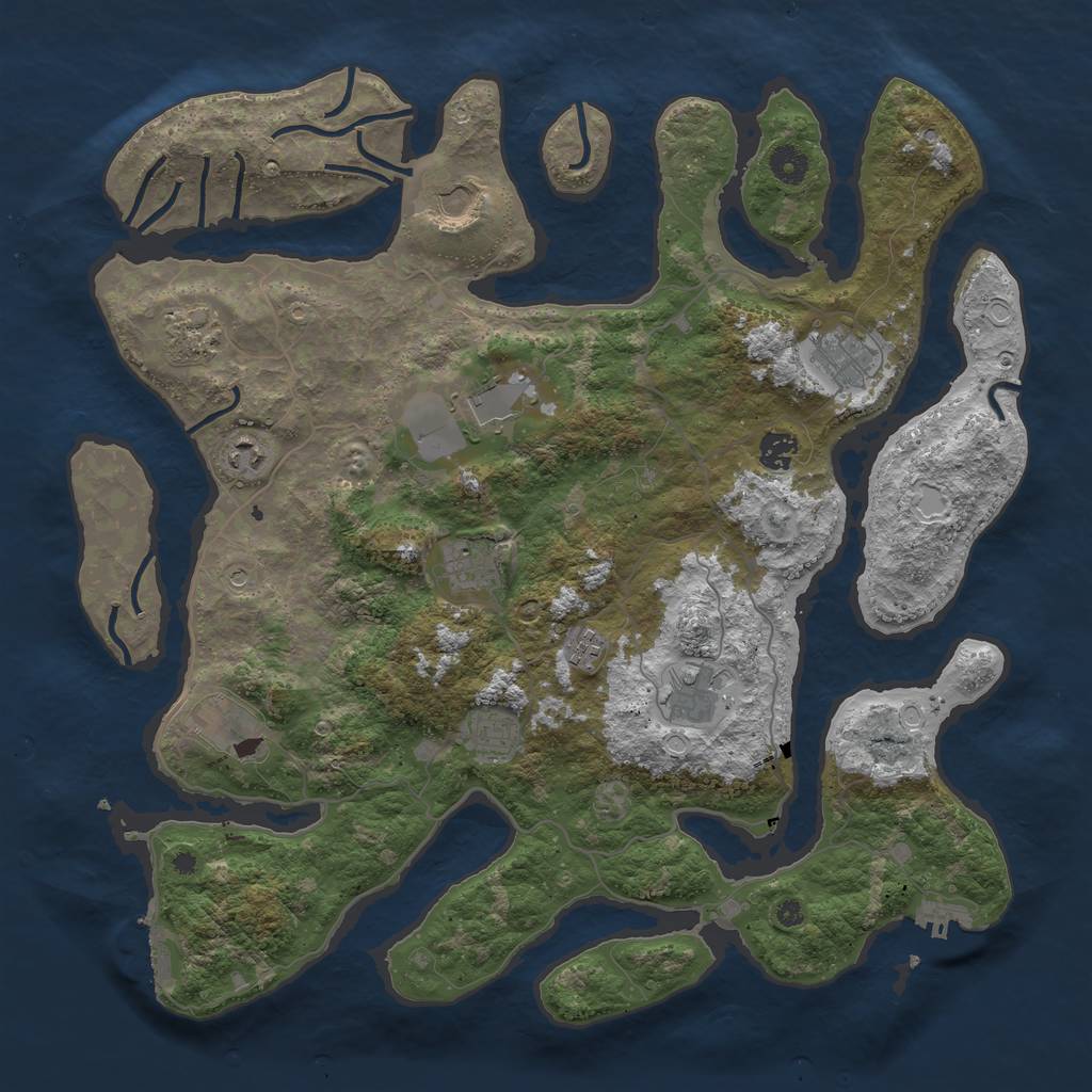 Rust Map: Procedural Map, Size: 4250, Seed: 849999654, 19 Monuments
