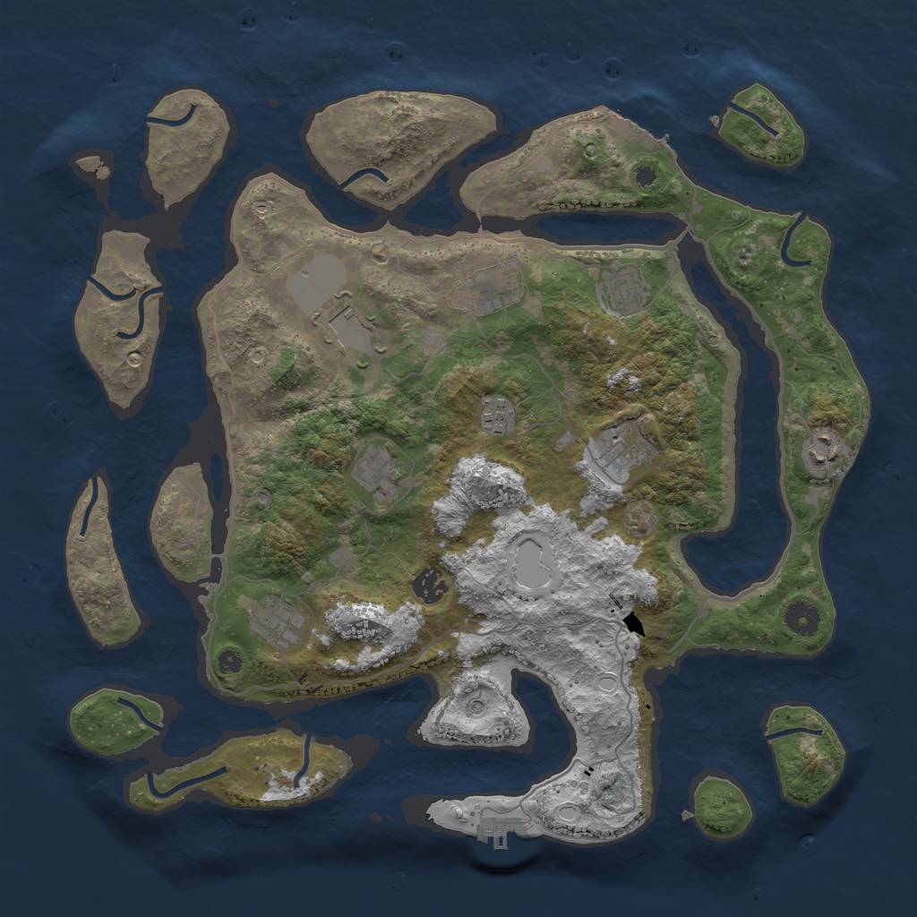 Rust Map: Procedural Map, Size: 4000, Seed: 5786, 17 Monuments