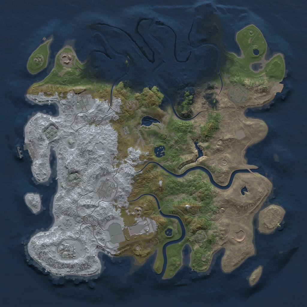 Rust Map: Procedural Map, Size: 4000, Seed: 6899603, 15 Monuments