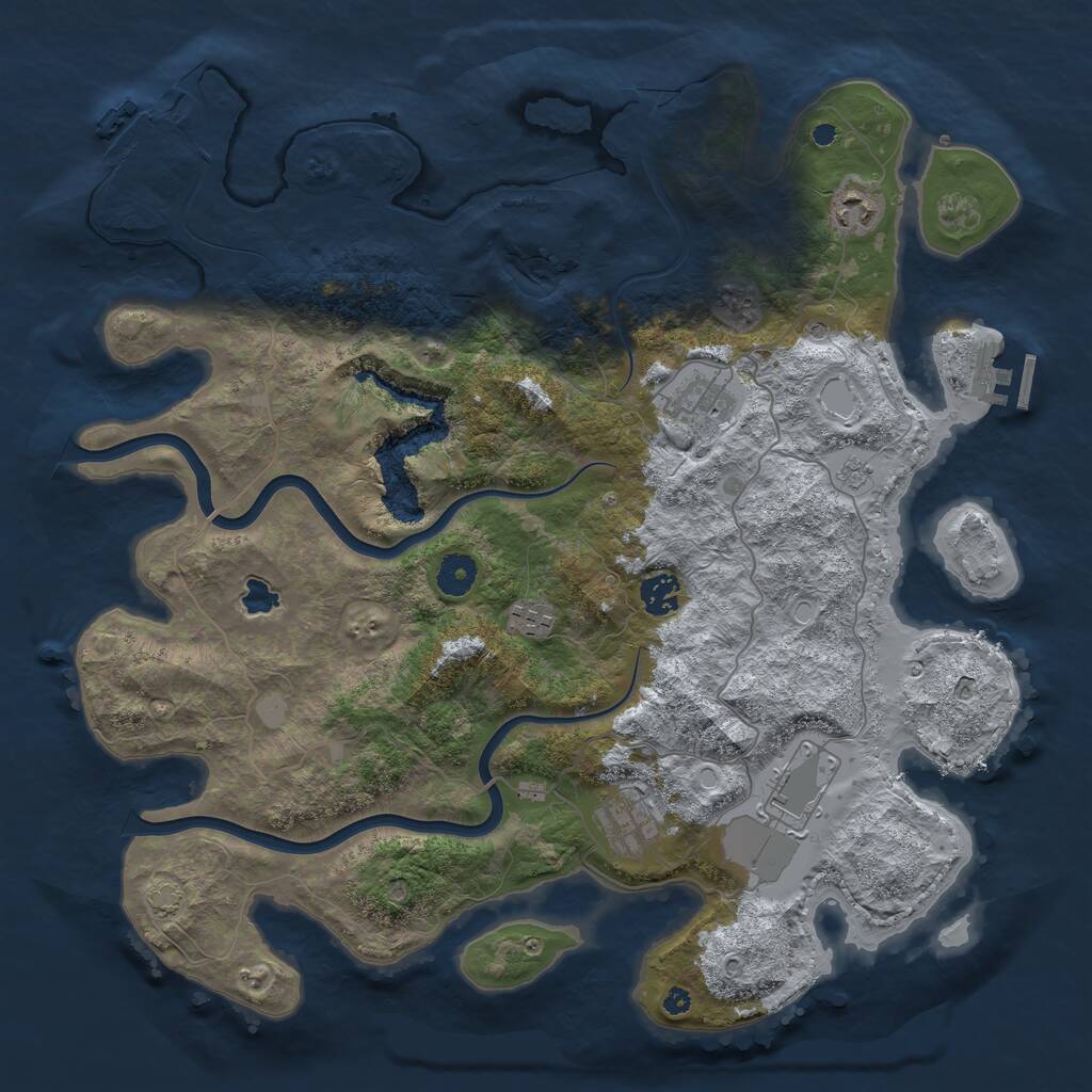 Rust Map: Procedural Map, Size: 4000, Seed: 69445481, 12 Monuments
