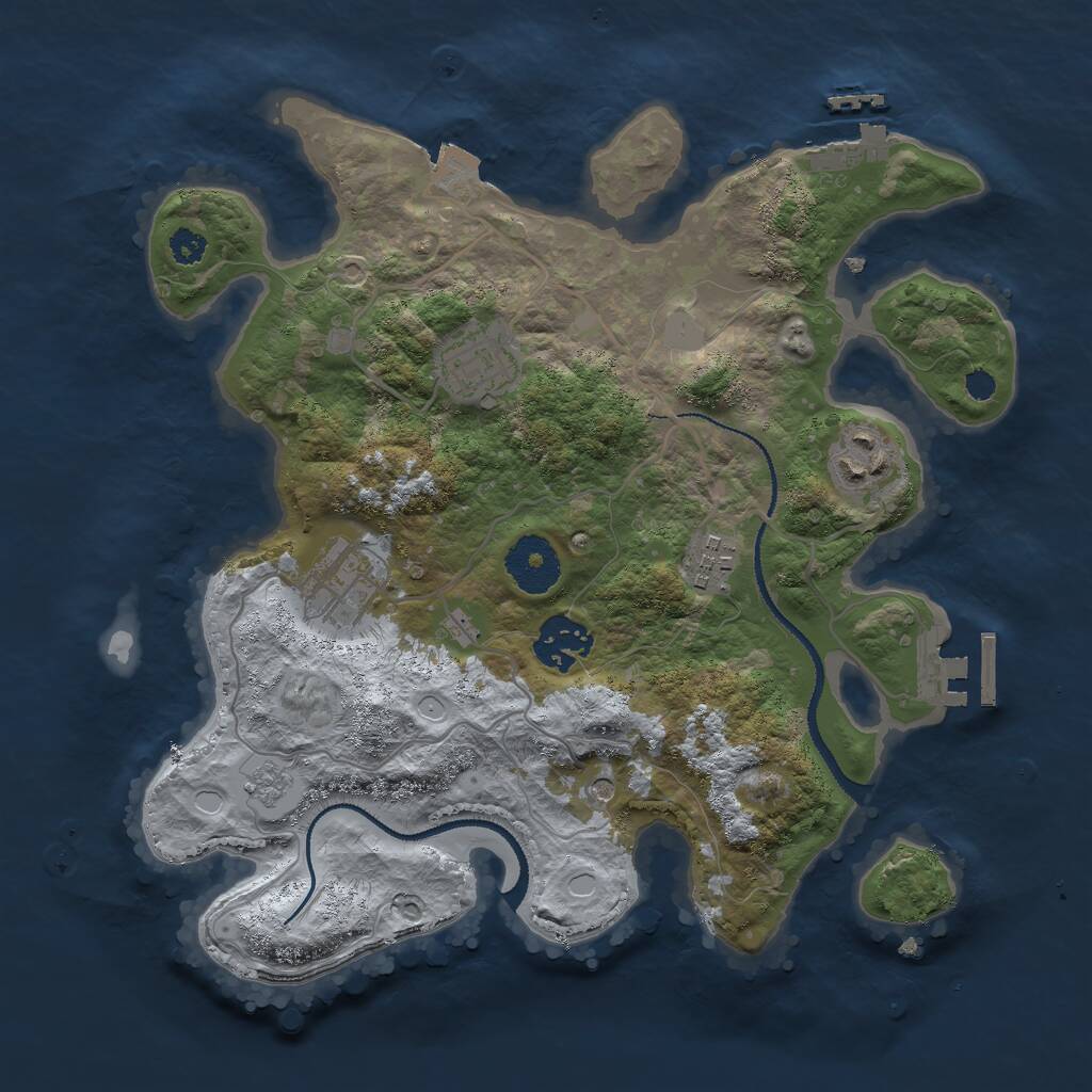 Rust Map: Procedural Map, Size: 3000, Seed: 184361462, 10 Monuments