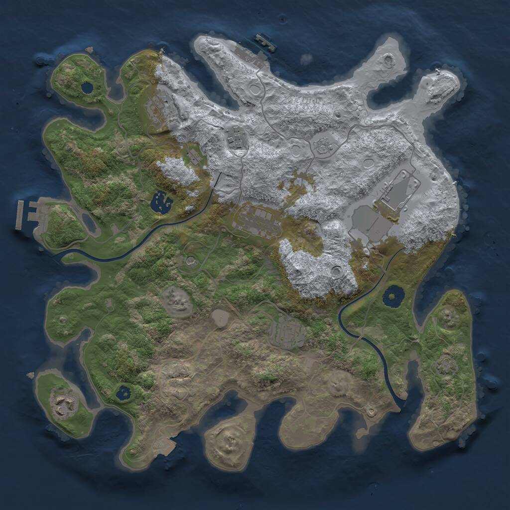 Rust Map: Procedural Map, Size: 3500, Seed: 1328601398, 13 Monuments