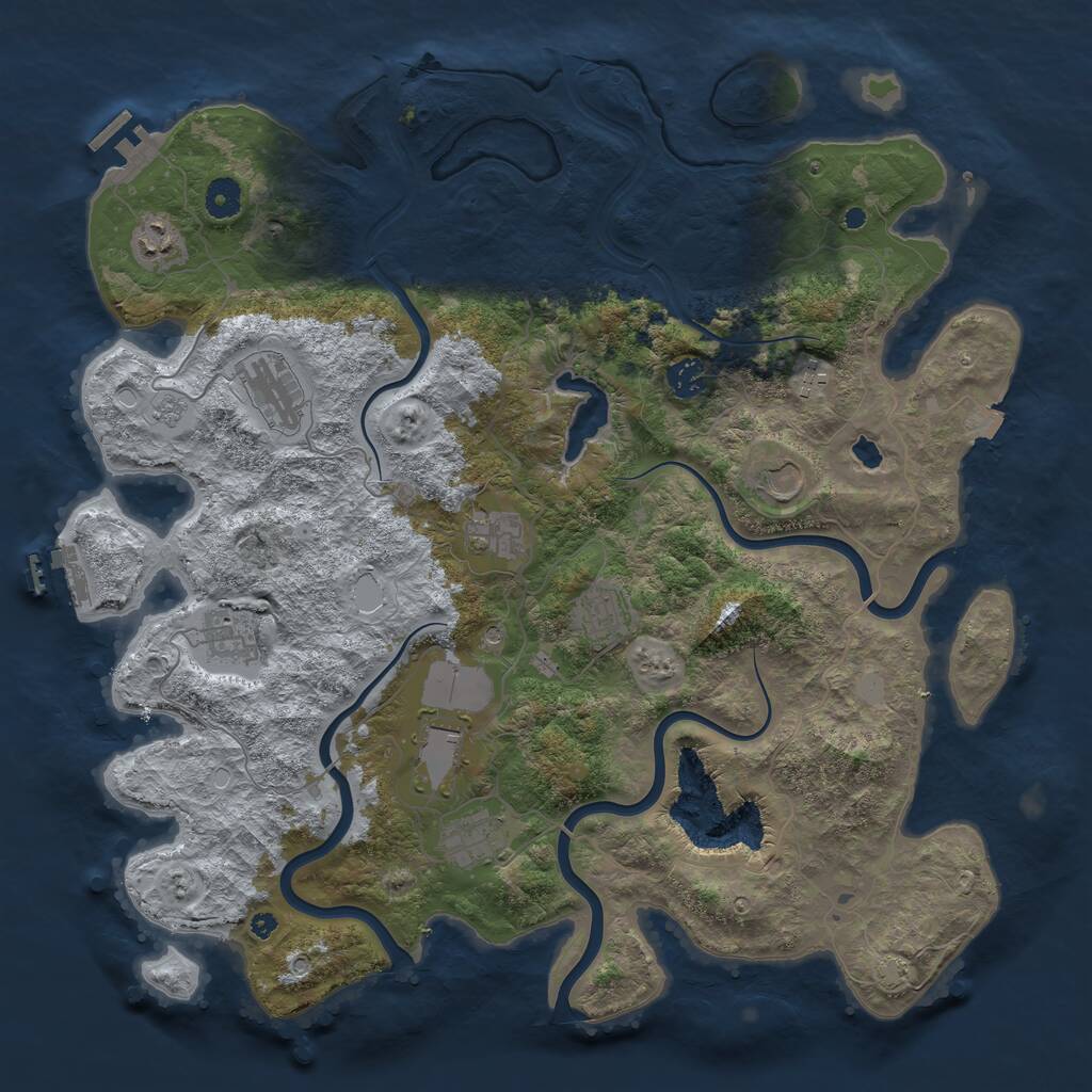 Rust Map: Procedural Map, Size: 4200, Seed: 3322221, 16 Monuments