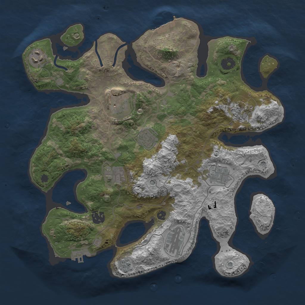 Rust Map: Procedural Map, Size: 3400, Seed: 17082021, 17 Monuments