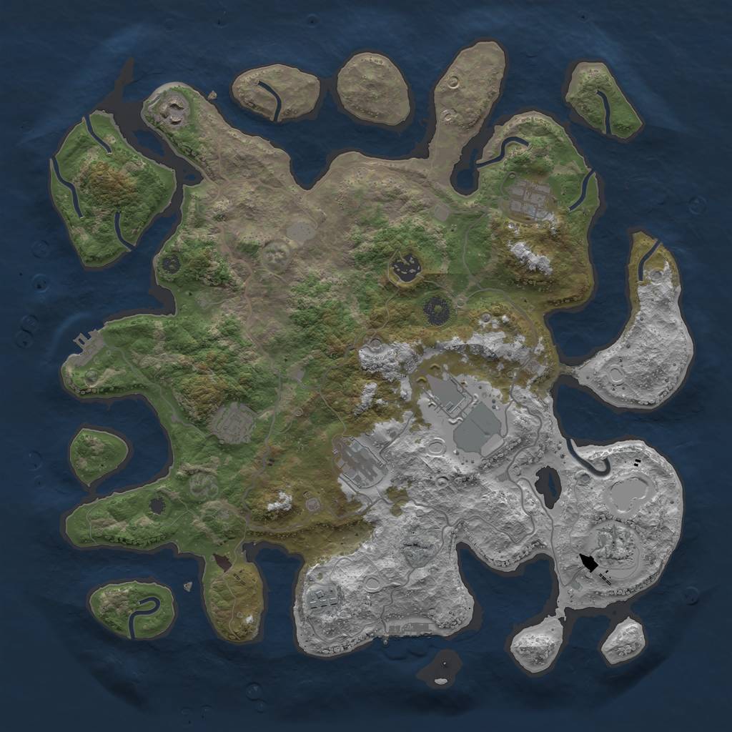 Rust Map: Procedural Map, Size: 4000, Seed: 1829336472, 16 Monuments
