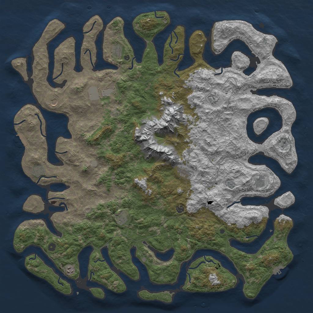 Rust Map: Procedural Map, Size: 6000, Seed: 852469, 19 Monuments
