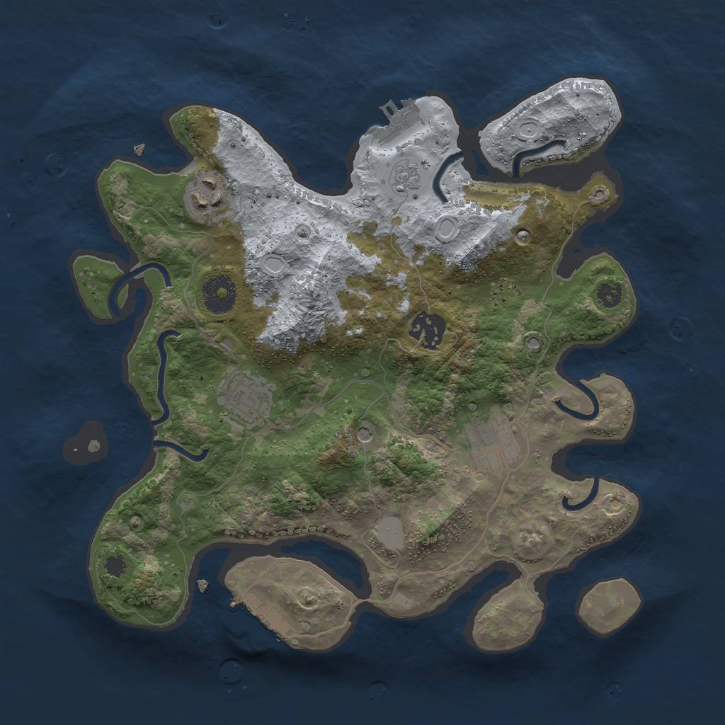 Rust Map: Procedural Map, Size: 3000, Seed: 856733039, 11 Monuments