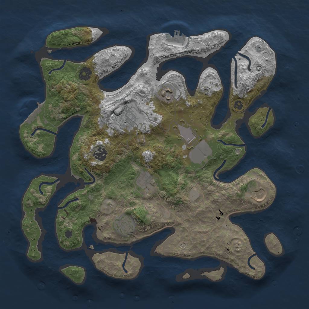 Rust Map: Procedural Map, Size: 3500, Seed: 139622728, 15 Monuments
