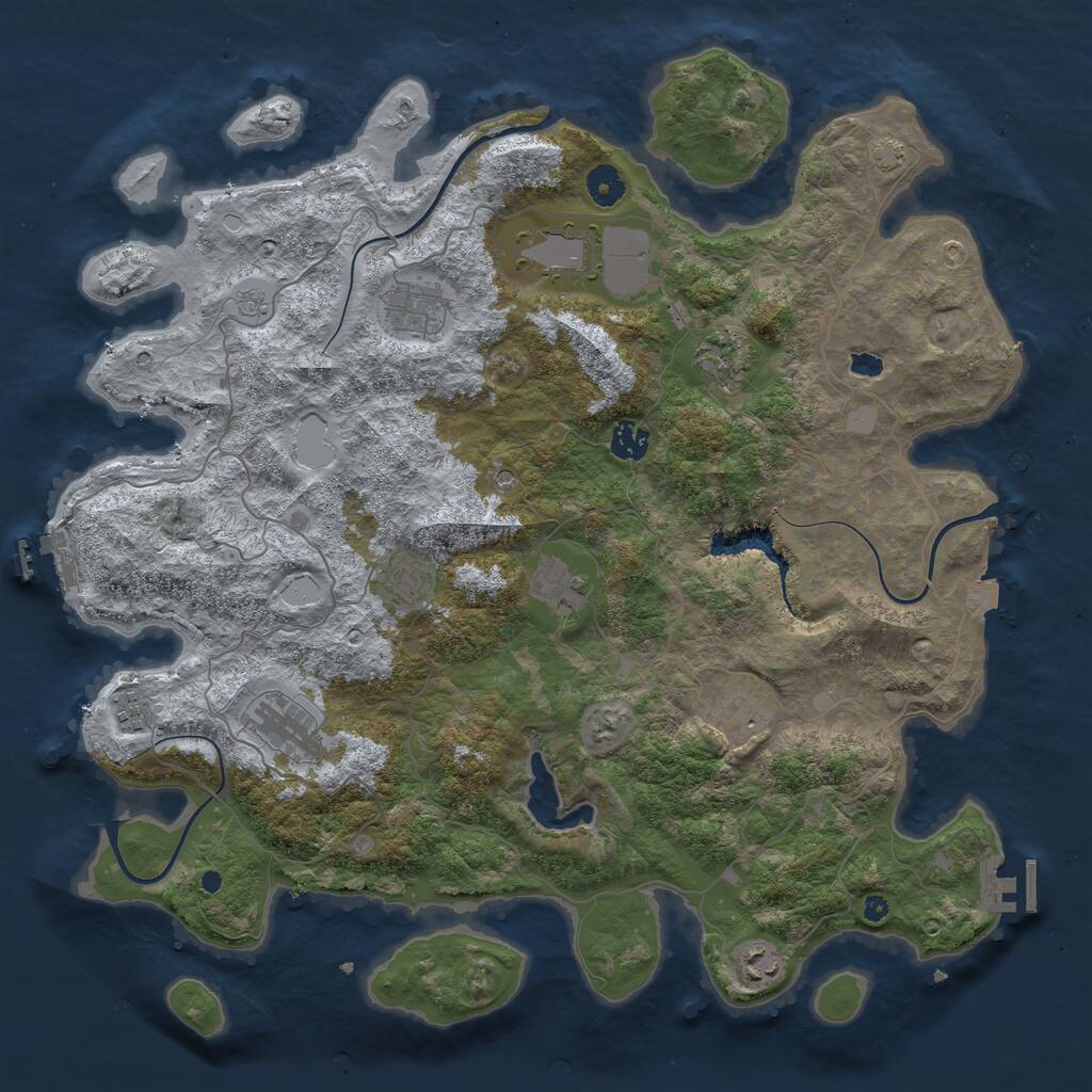 Rust Map: Procedural Map, Size: 4200, Seed: 520, 16 Monuments