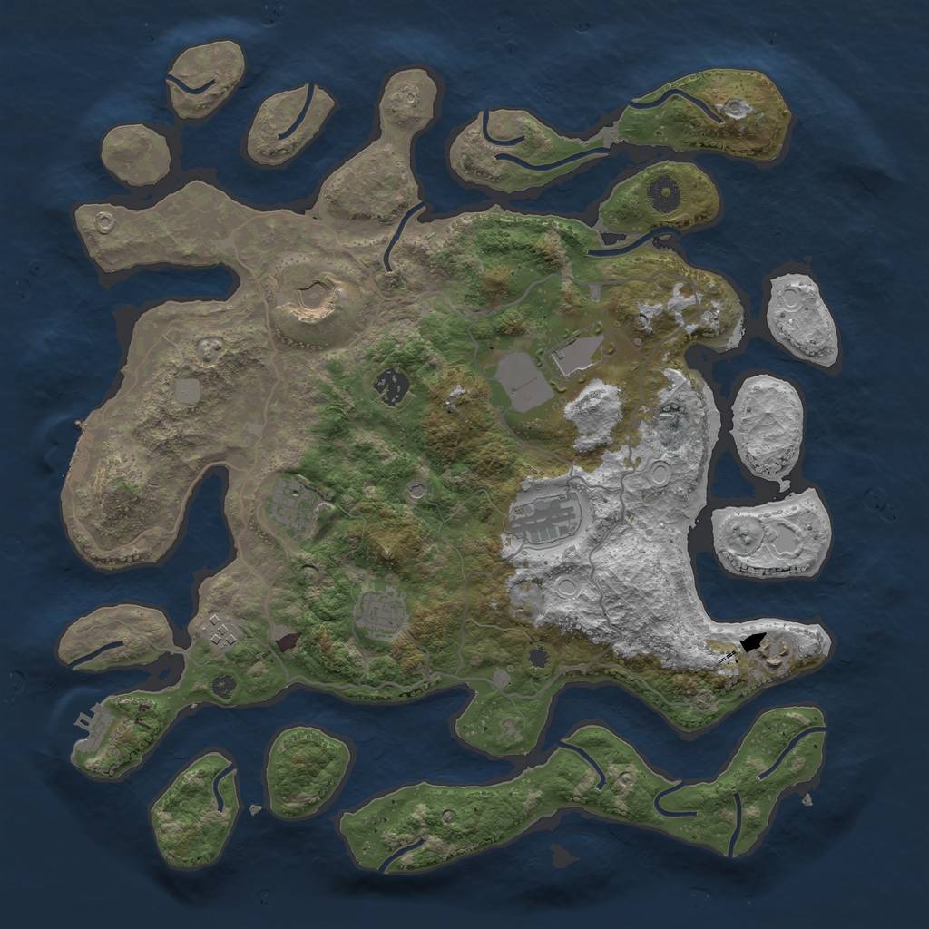 Rust Map: Procedural Map, Size: 4050, Seed: 810, 16 Monuments