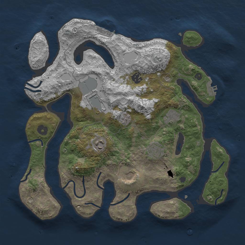 Rust Map: Procedural Map, Size: 3500, Seed: 22648, 15 Monuments