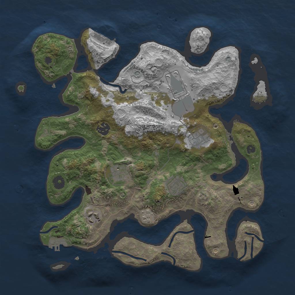Rust Map: Procedural Map, Size: 3500, Seed: 11111102, 15 Monuments