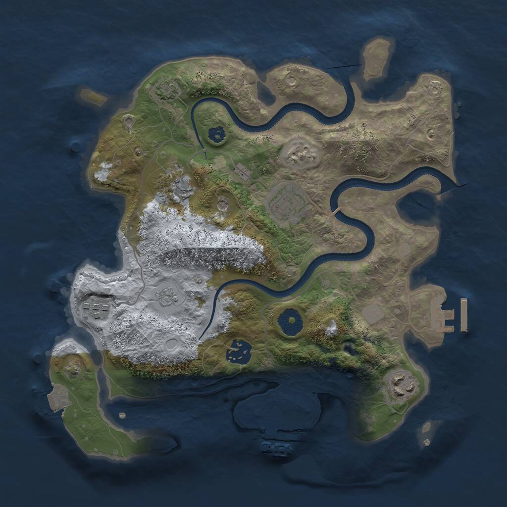 Rust Map: Procedural Map, Size: 3000, Seed: 1004401661, 11 Monuments