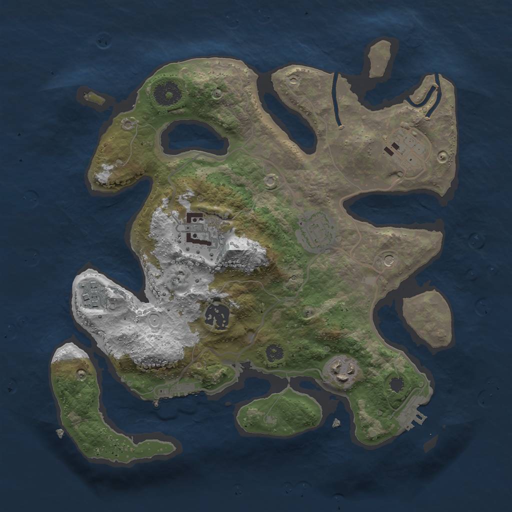 Rust Map: Procedural Map, Size: 3000, Seed: 1004401661, 14 Monuments