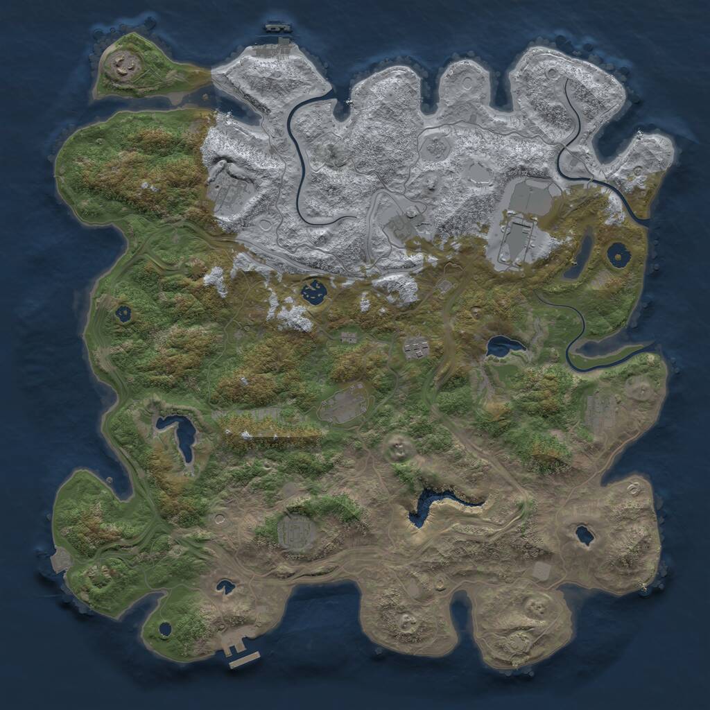 Rust Map: Procedural Map, Size: 4500, Seed: 23568, 15 Monuments