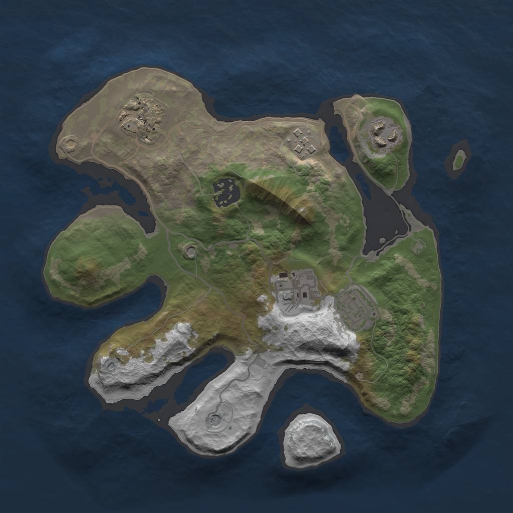 Rust Map: Barren, Size: 2670, Seed: 6816564, 9 Monuments
