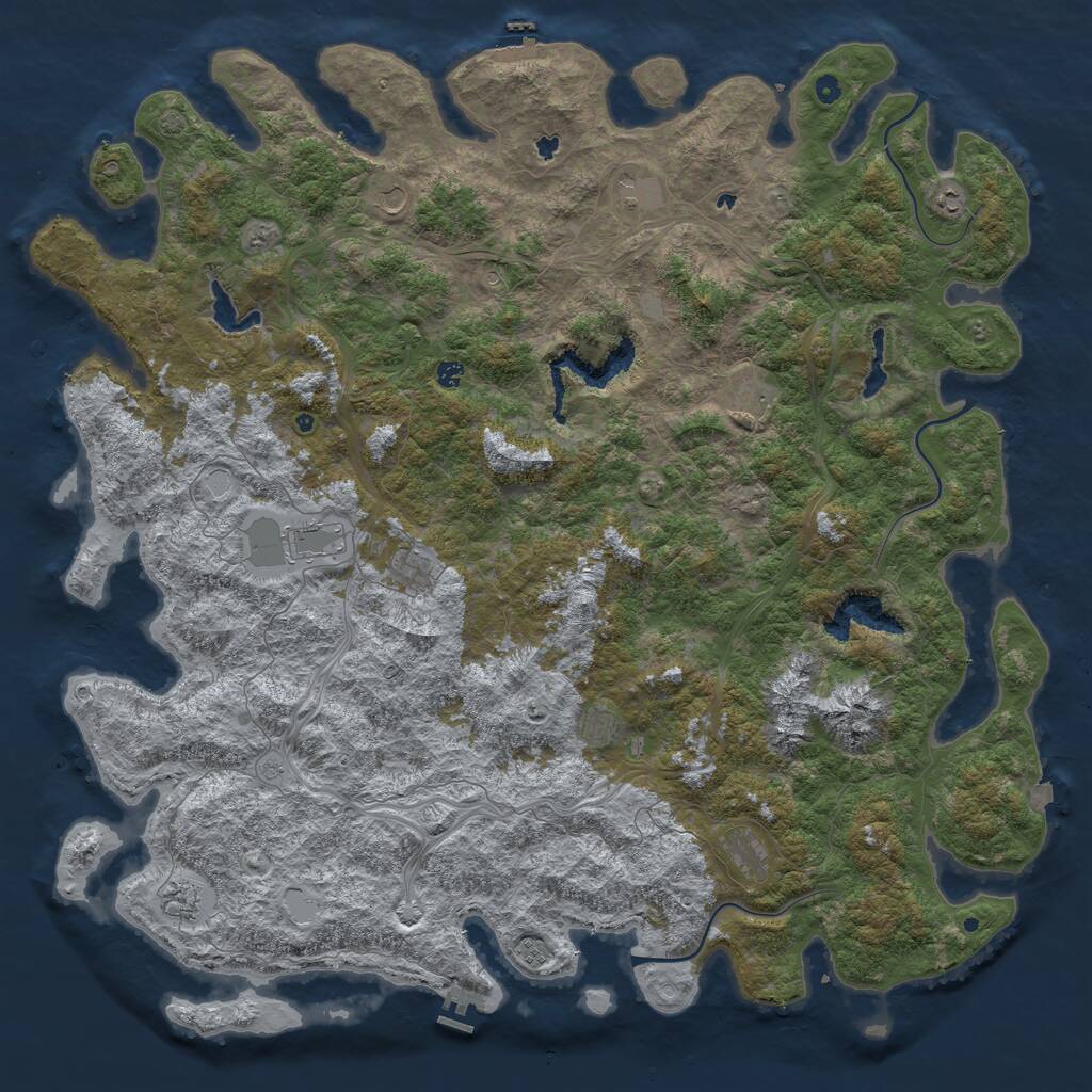Rust Map: Procedural Map, Size: 6000, Seed: 1441407968, 17 Monuments