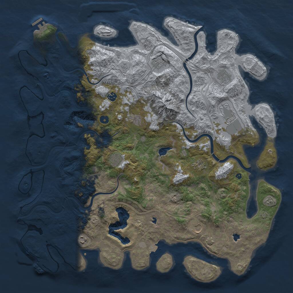 Rust Map: Procedural Map, Size: 5000, Seed: 101684959, 16 Monuments
