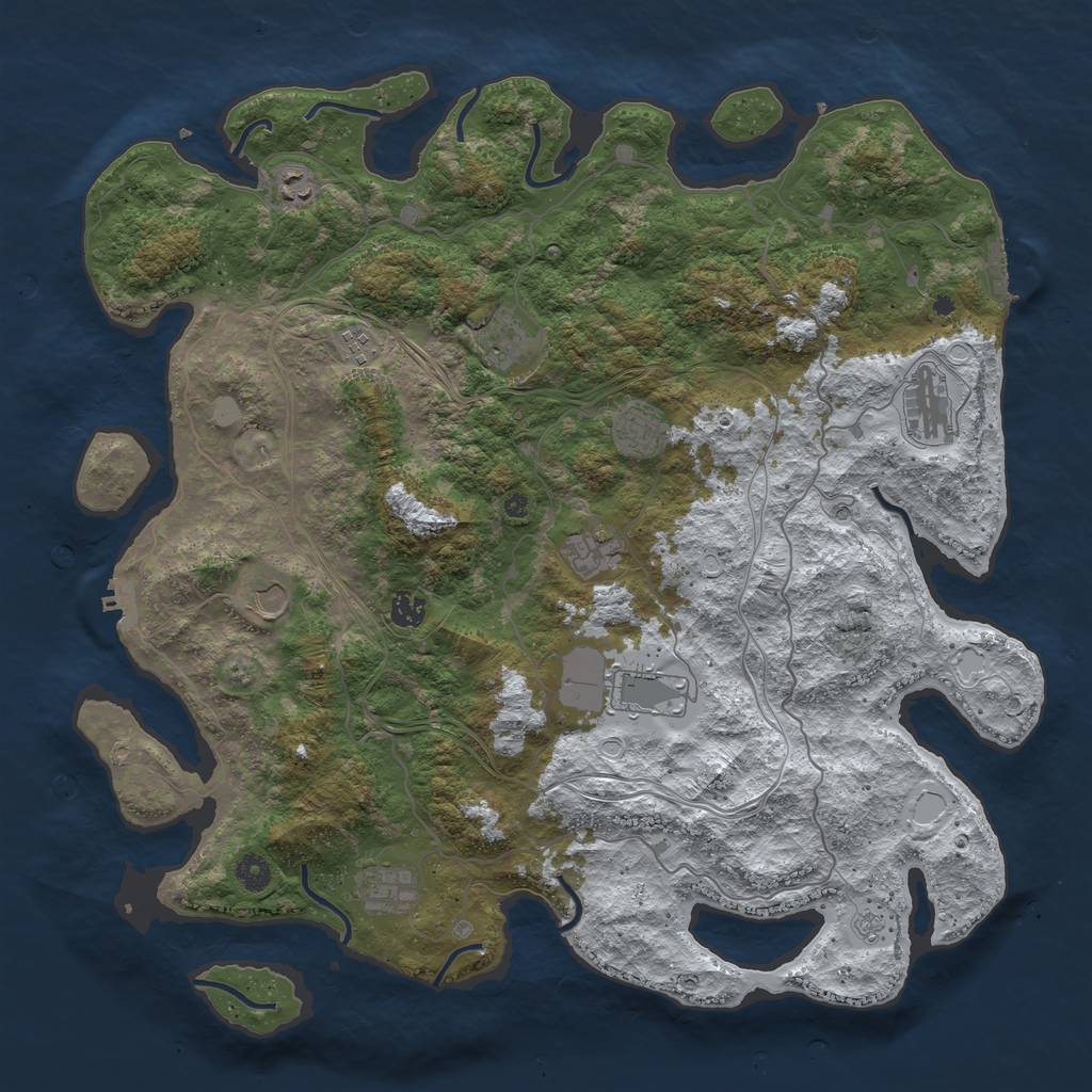 Rust Map: Procedural Map, Size: 4500, Seed: 187361, 19 Monuments