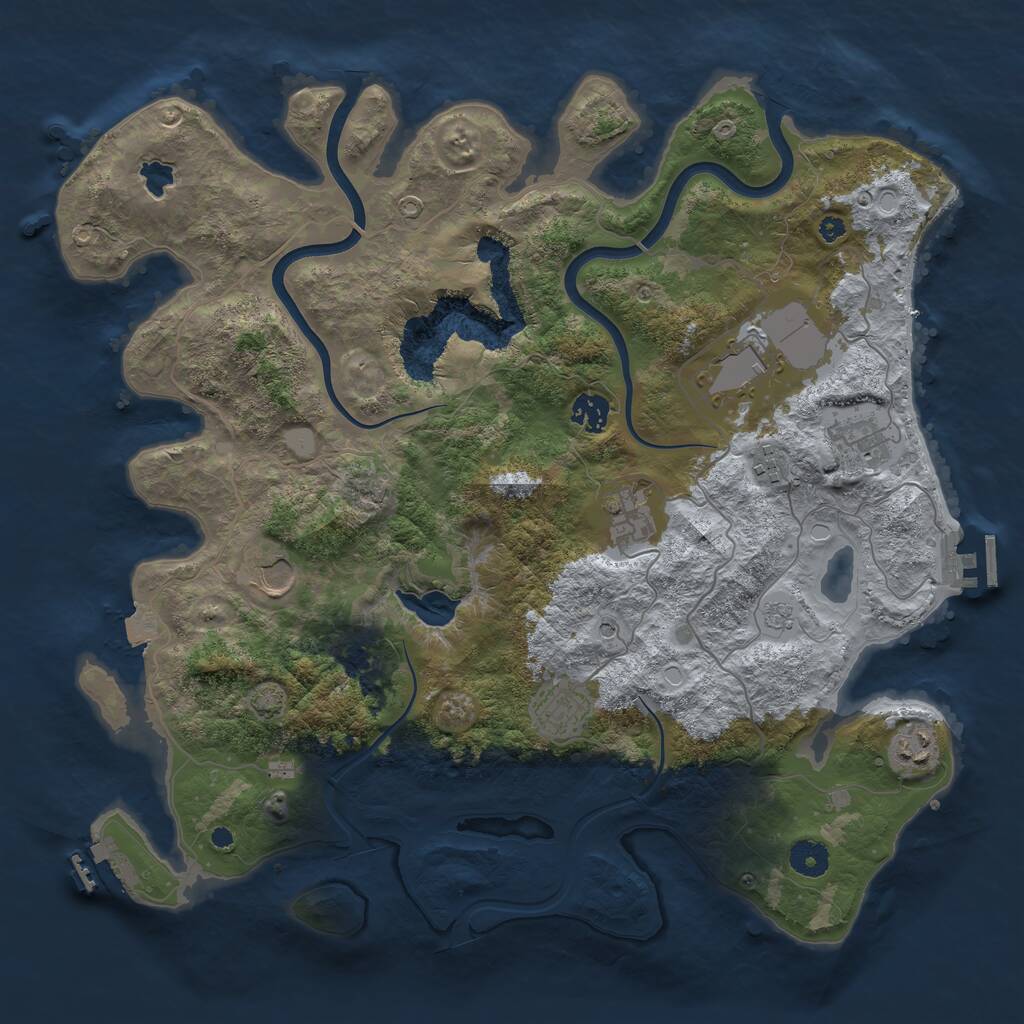 Rust Map: Procedural Map, Size: 4000, Seed: 254758836, 14 Monuments