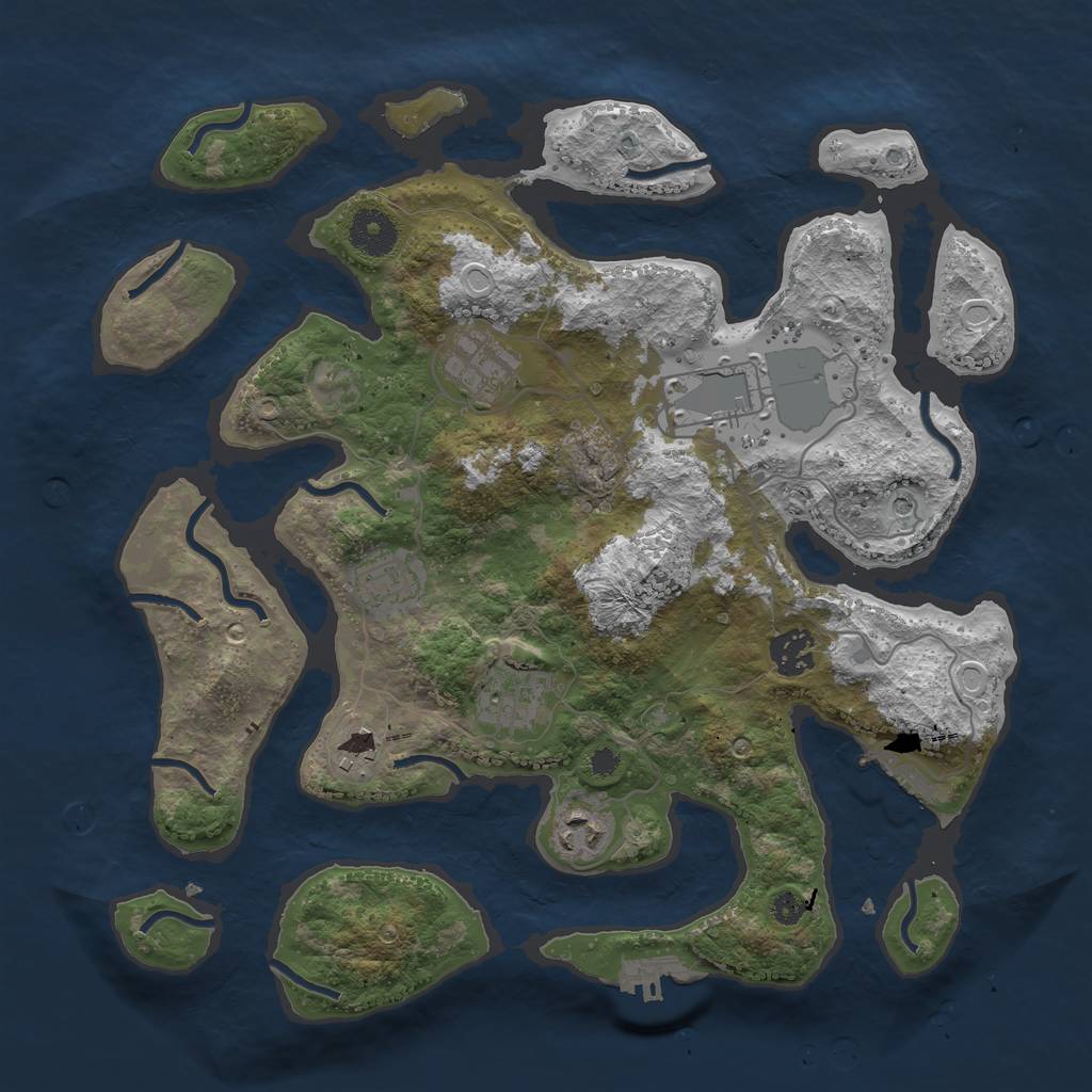Rust Map: Procedural Map, Size: 3500, Seed: 88829246, 15 Monuments