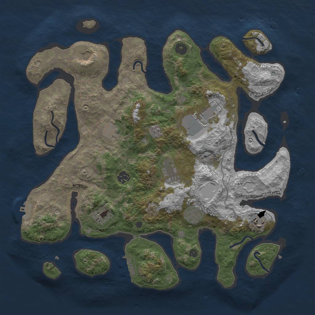 Rust Map: Procedural Map, Size: 4000, Seed: 169406852, 20 Monuments