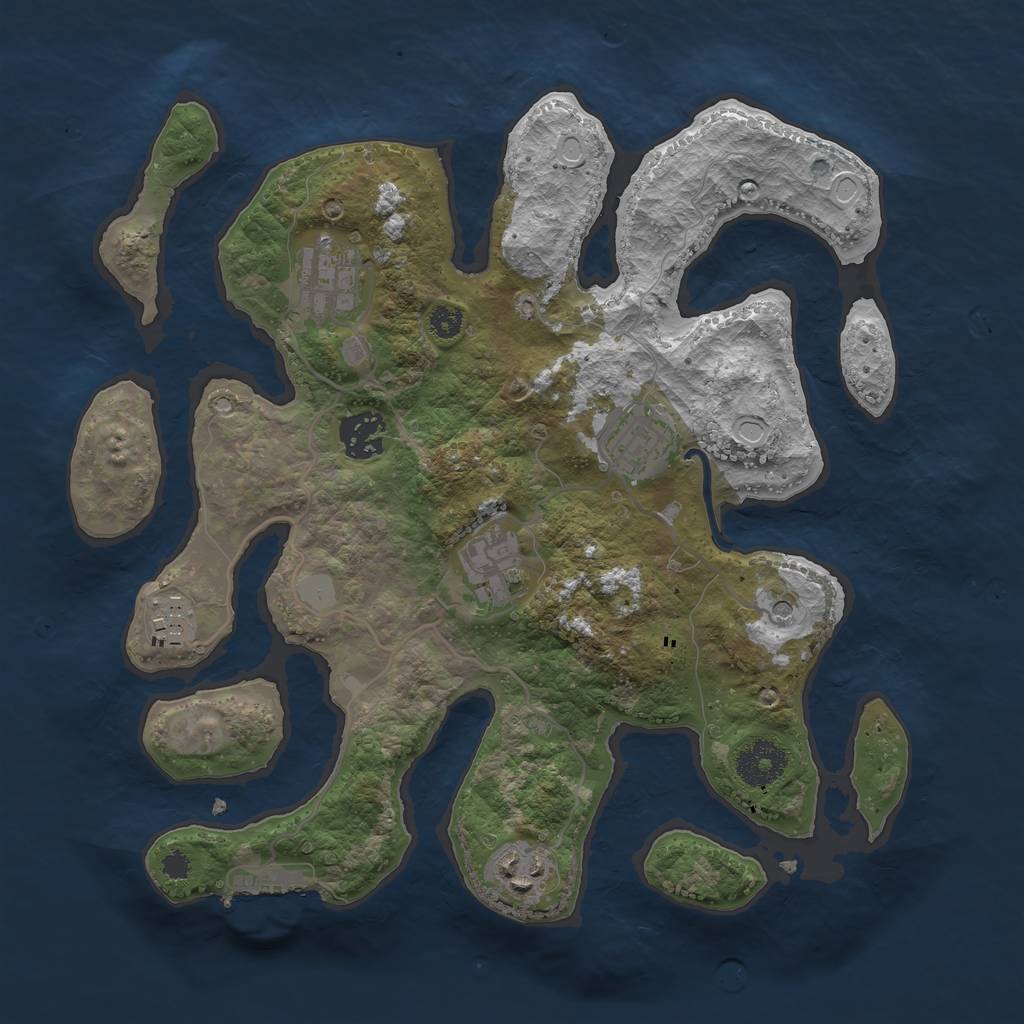 Rust Map: Procedural Map, Size: 3200, Seed: 1156, 13 Monuments