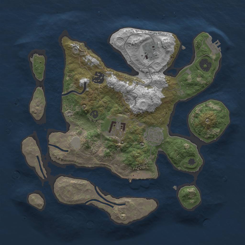 Rust Map: Procedural Map, Size: 3000, Seed: 435953906, 12 Monuments