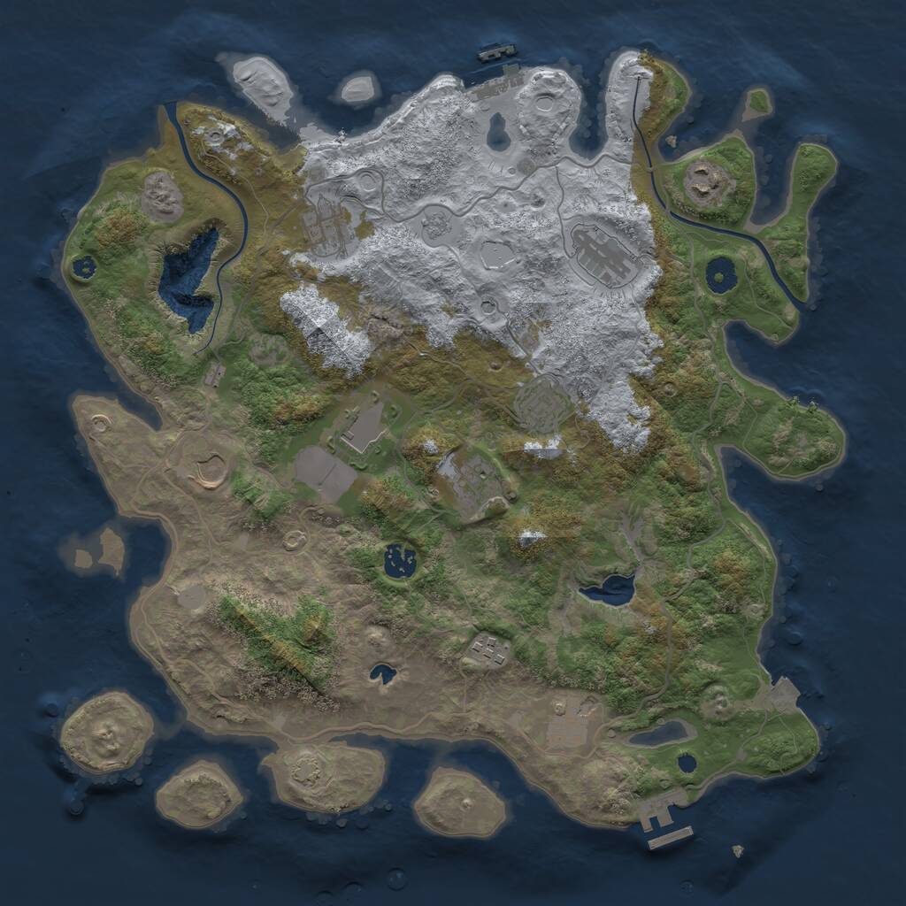 Rust Map: Procedural Map, Size: 4000, Seed: 1005907314, 16 Monuments