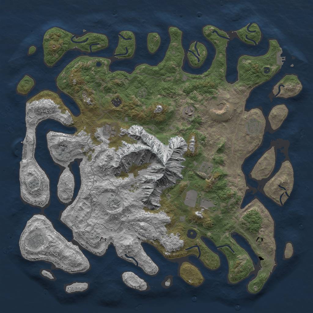 Rust Map: Procedural Map, Size: 5000, Seed: 4635, 21 Monuments