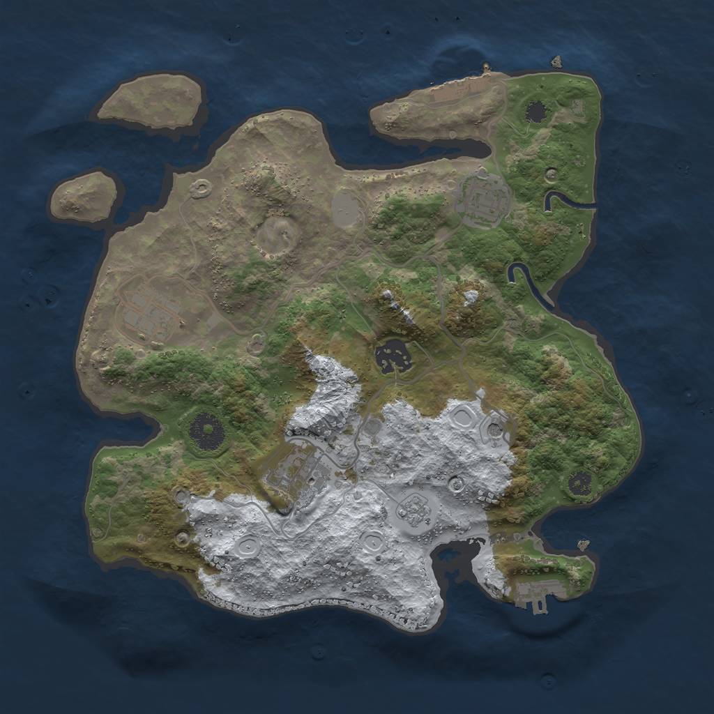 Rust Map: Procedural Map, Size: 3000, Seed: 542, 13 Monuments