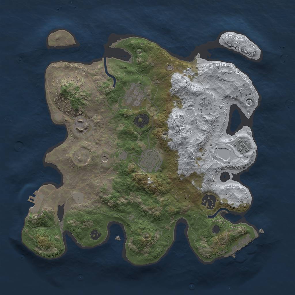 Rust Map: Procedural Map, Size: 3000, Seed: 87466383, 14 Monuments