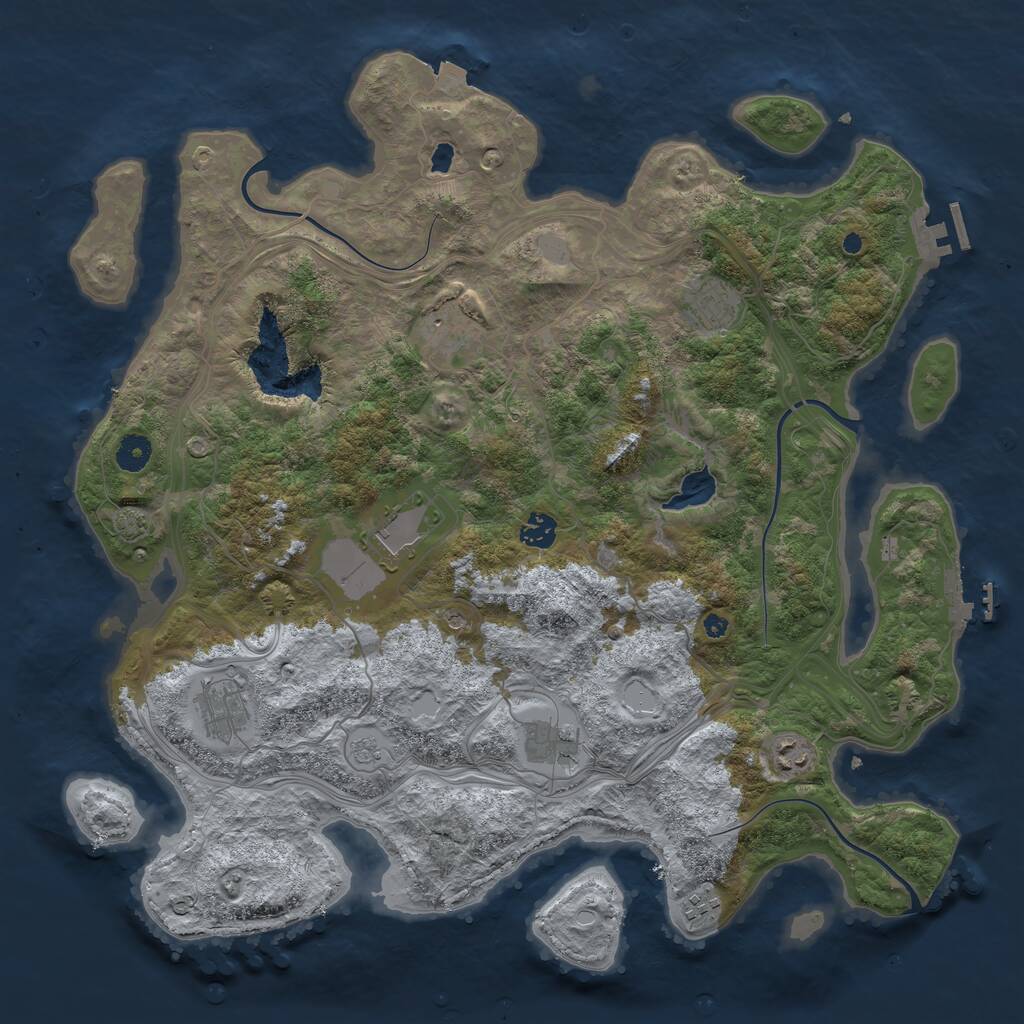 Rust Map: Procedural Map, Size: 4250, Seed: 6247935, 14 Monuments