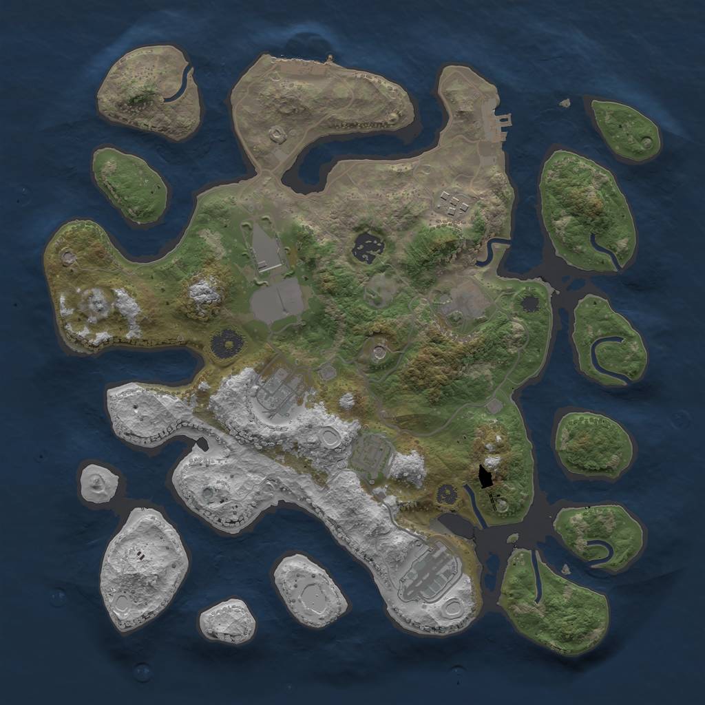 Rust Map: Procedural Map, Size: 3500, Seed: 35000, 15 Monuments