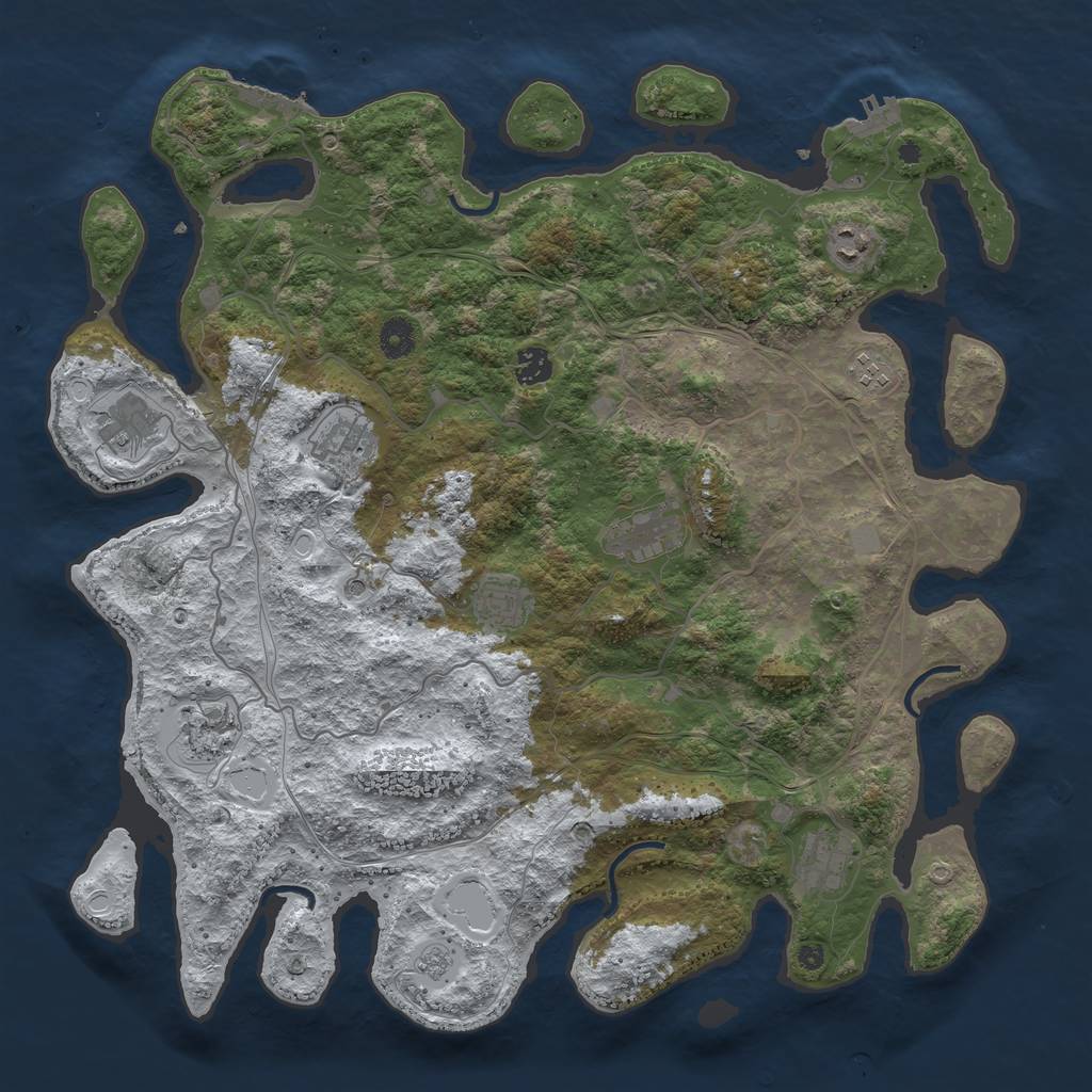 Rust Map: Procedural Map, Size: 4250, Seed: 2122, 18 Monuments