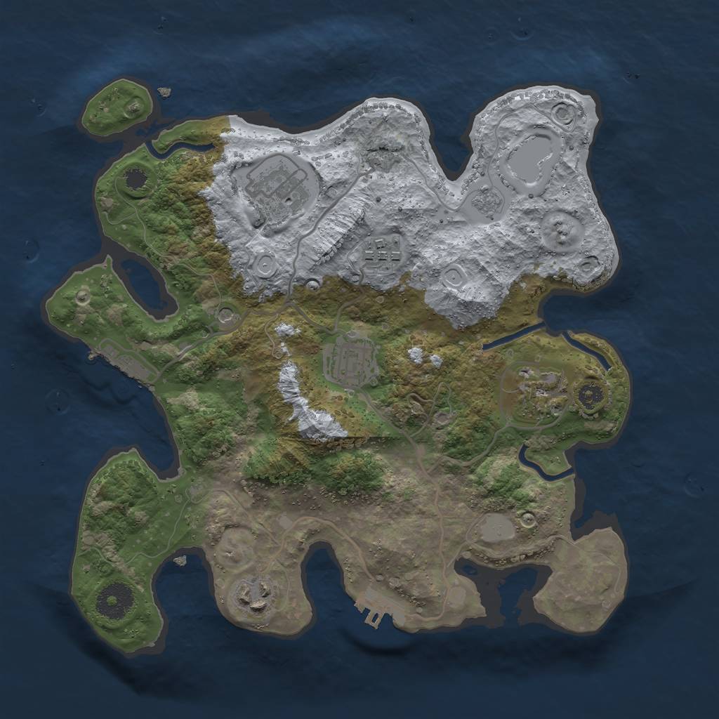 Rust Map: Procedural Map, Size: 3000, Seed: 853635856, 12 Monuments