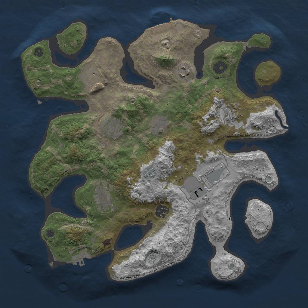 Rust Map: Procedural Map, Size: 3500, Seed: 17082021, 17 Monuments
