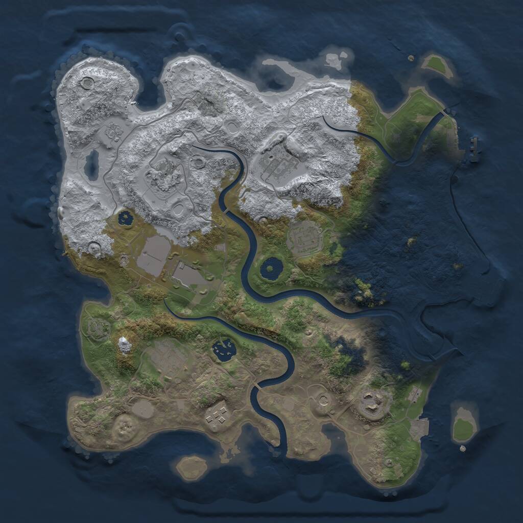 Rust Map: Procedural Map, Size: 3500, Seed: 140576, 14 Monuments