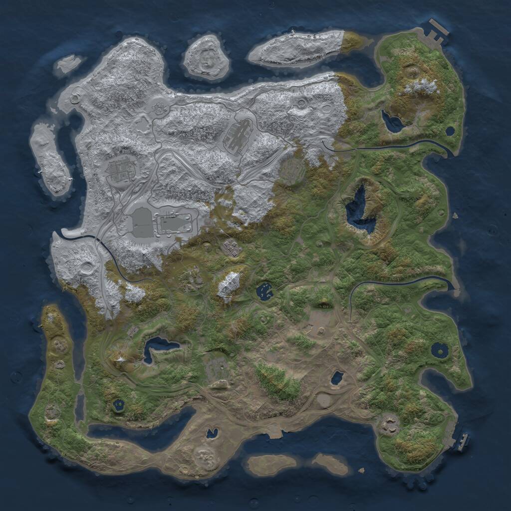 Rust Map: Procedural Map, Size: 4500, Seed: 61402, 16 Monuments